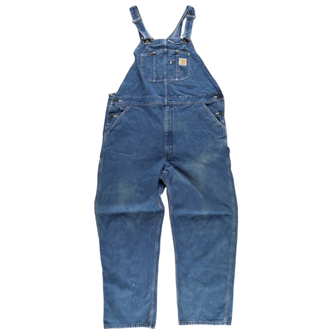Carhartt Men's Oversized Denim Overalls (Size W44) cotton blue type Vintage Second Hand