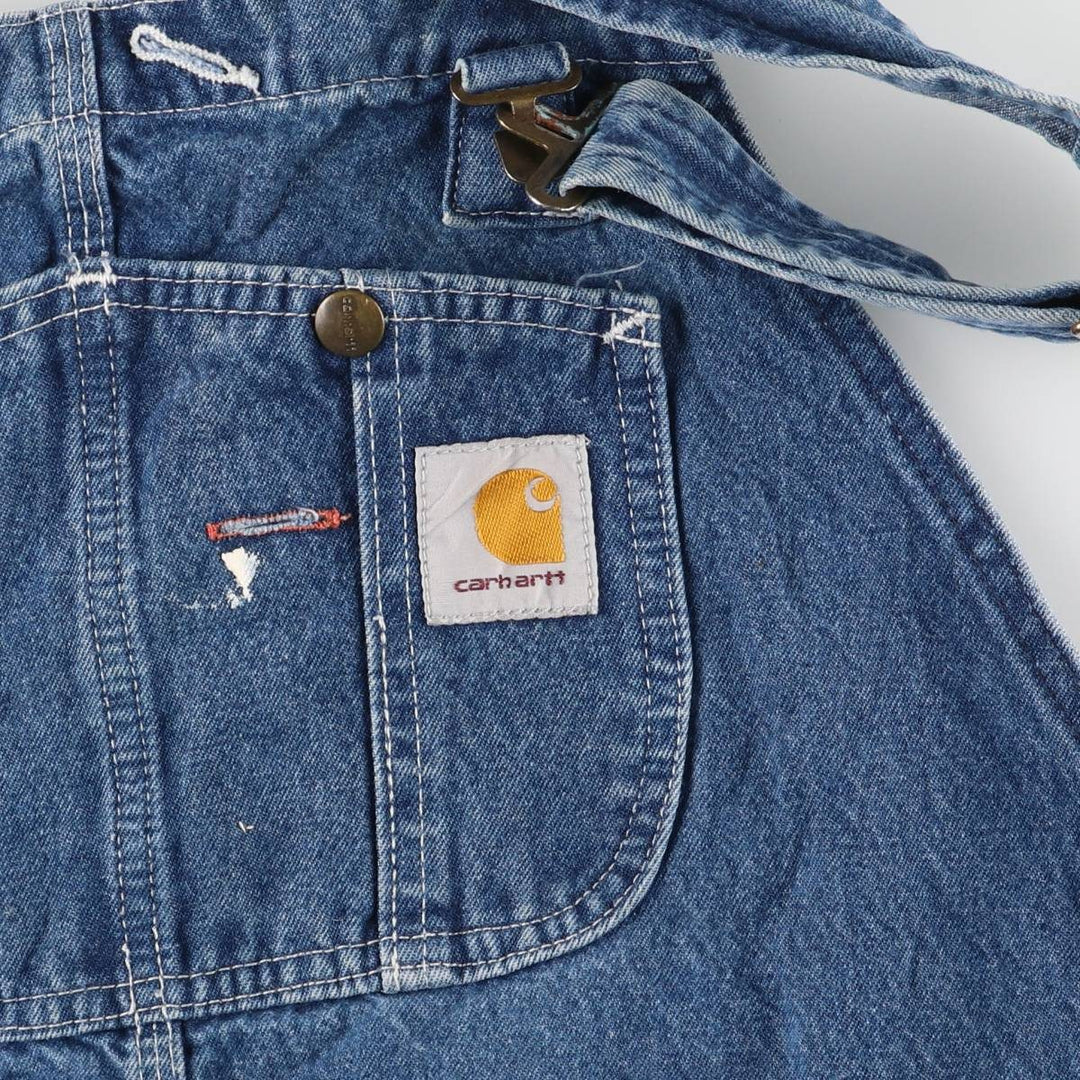Carhartt Men's Oversized Denim Overalls (Size W44) cotton blue type Vintage Second Hand