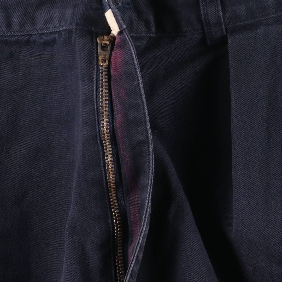 Ralph Lauren Polo Ralph Lauren Two-pleat Chino Pants for Men, W34 equivalent cotton navy blue type Vintage Second Hand