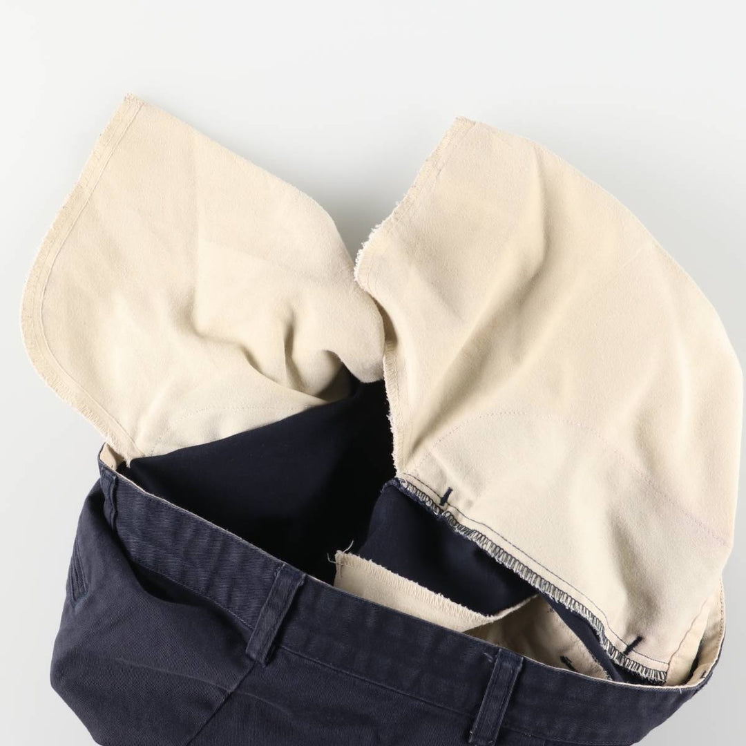 Ralph Lauren Polo Ralph Lauren Two-pleat Chino Pants for Men, W34 equivalent cotton navy blue type Vintage Second Hand