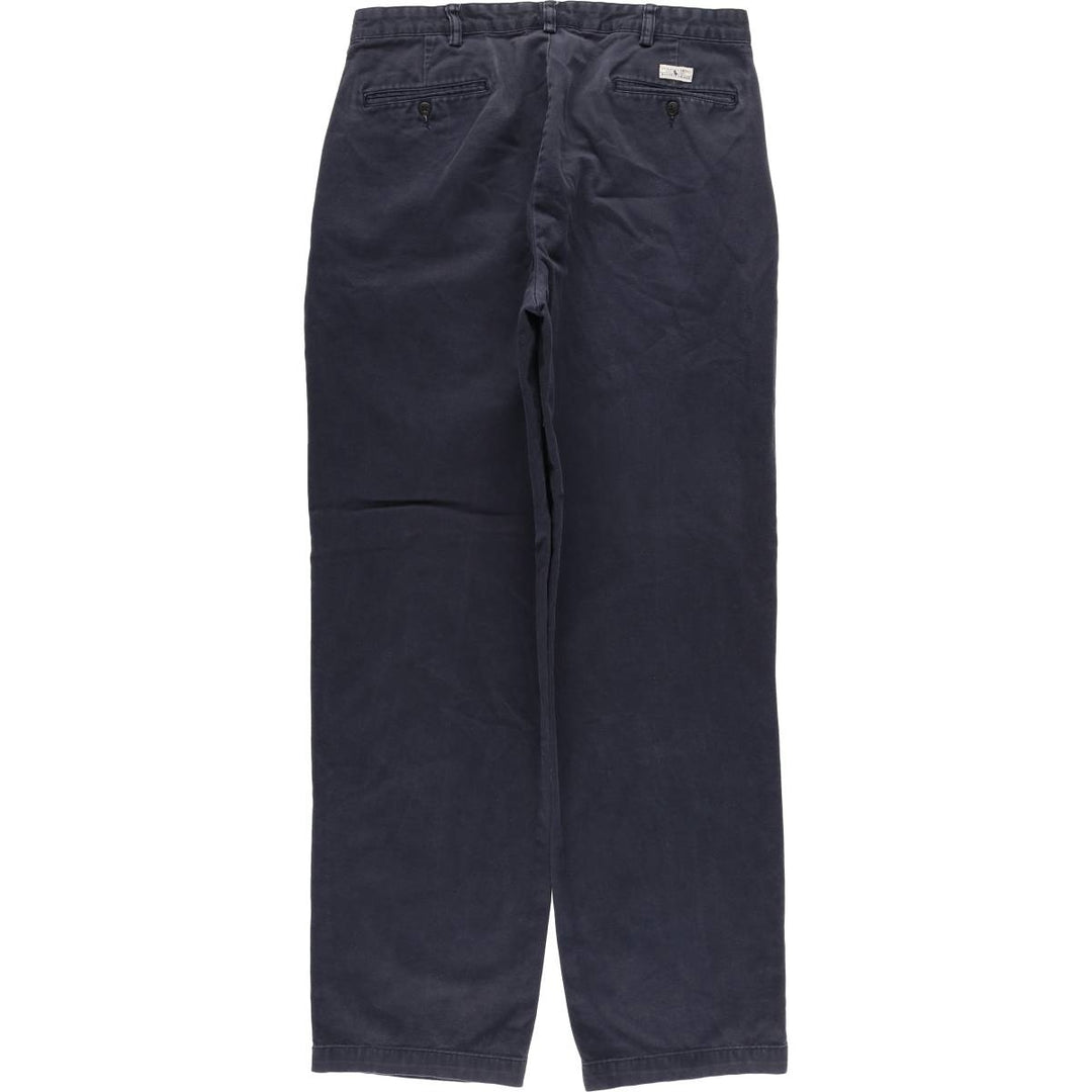 Ralph Lauren Polo Ralph Lauren Two-pleat Chino Pants for Men, W34 equivalent cotton navy blue type Vintage Second Hand