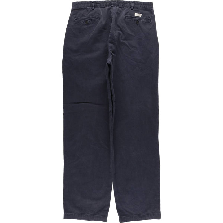 Ralph Lauren Polo Ralph Lauren Two-pleat Chino Pants for Men, W34 equivalent cotton navy blue type Vintage Second Hand