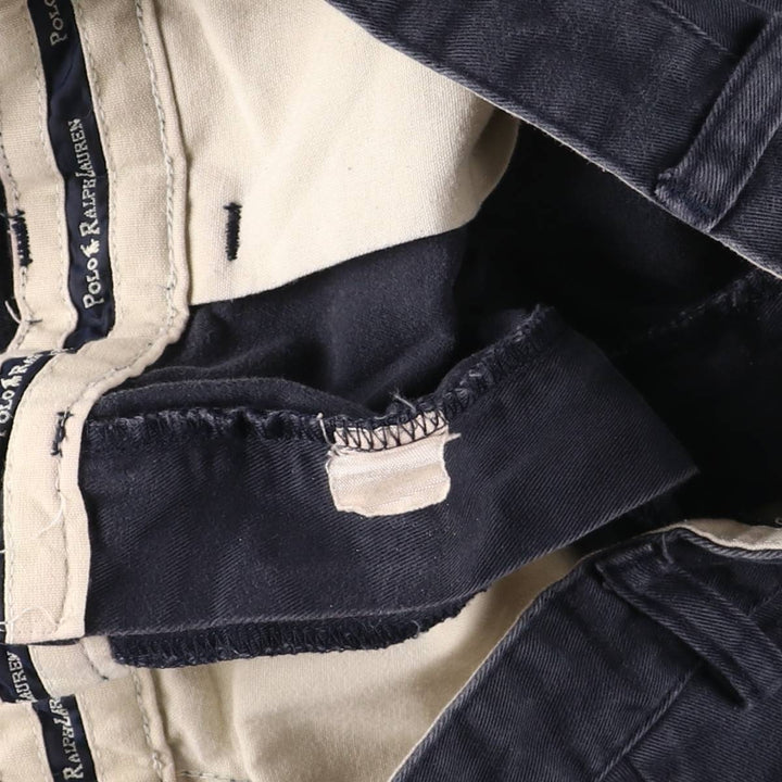 Ralph Lauren Polo Ralph Lauren Two-pleat Chino Pants for Men, W34 equivalent cotton navy blue type Vintage Second Hand