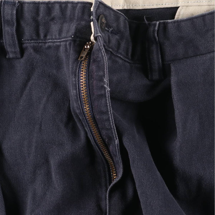 Ralph Lauren Polo Ralph Lauren Two-pleat Chino Pants for Men, W34 equivalent cotton navy blue type Vintage Second Hand