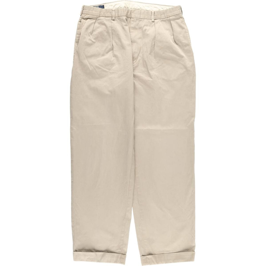 Ralph Lauren POLO by Ralph Lauren Two-pleat Chino Pants for Men, W34 equivalent cotton Beige type Vintage Second Hand
