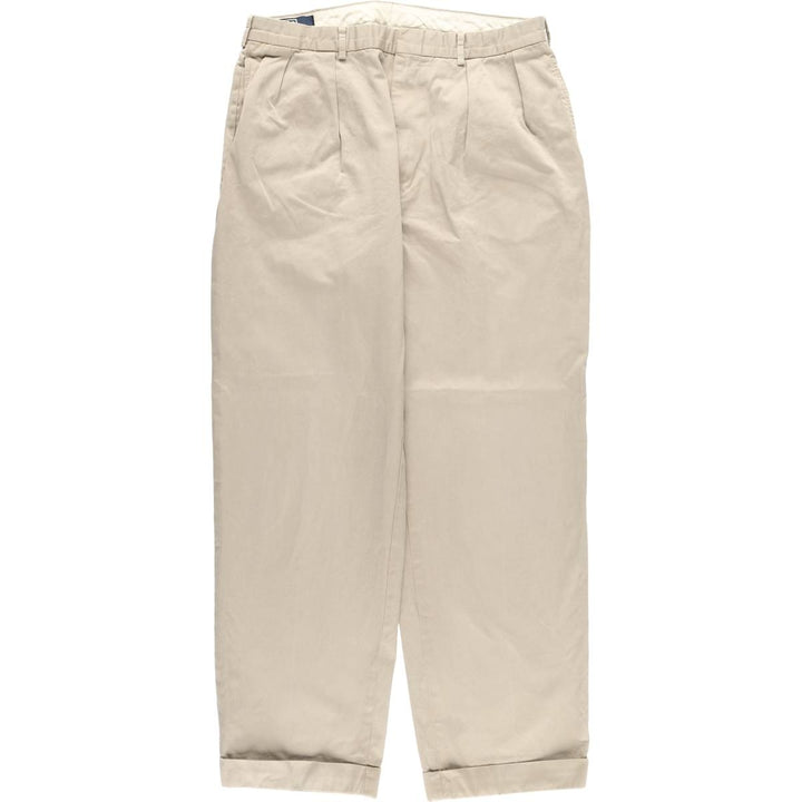 Ralph Lauren POLO by Ralph Lauren Two-pleat Chino Pants for Men, W34 equivalent cotton Beige type Vintage Second Hand