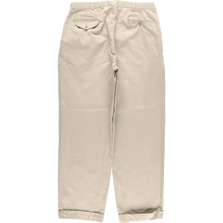 Ralph Lauren POLO by Ralph Lauren Two-pleat Chino Pants for Men, W34 equivalent cotton Beige type Vintage Second Hand