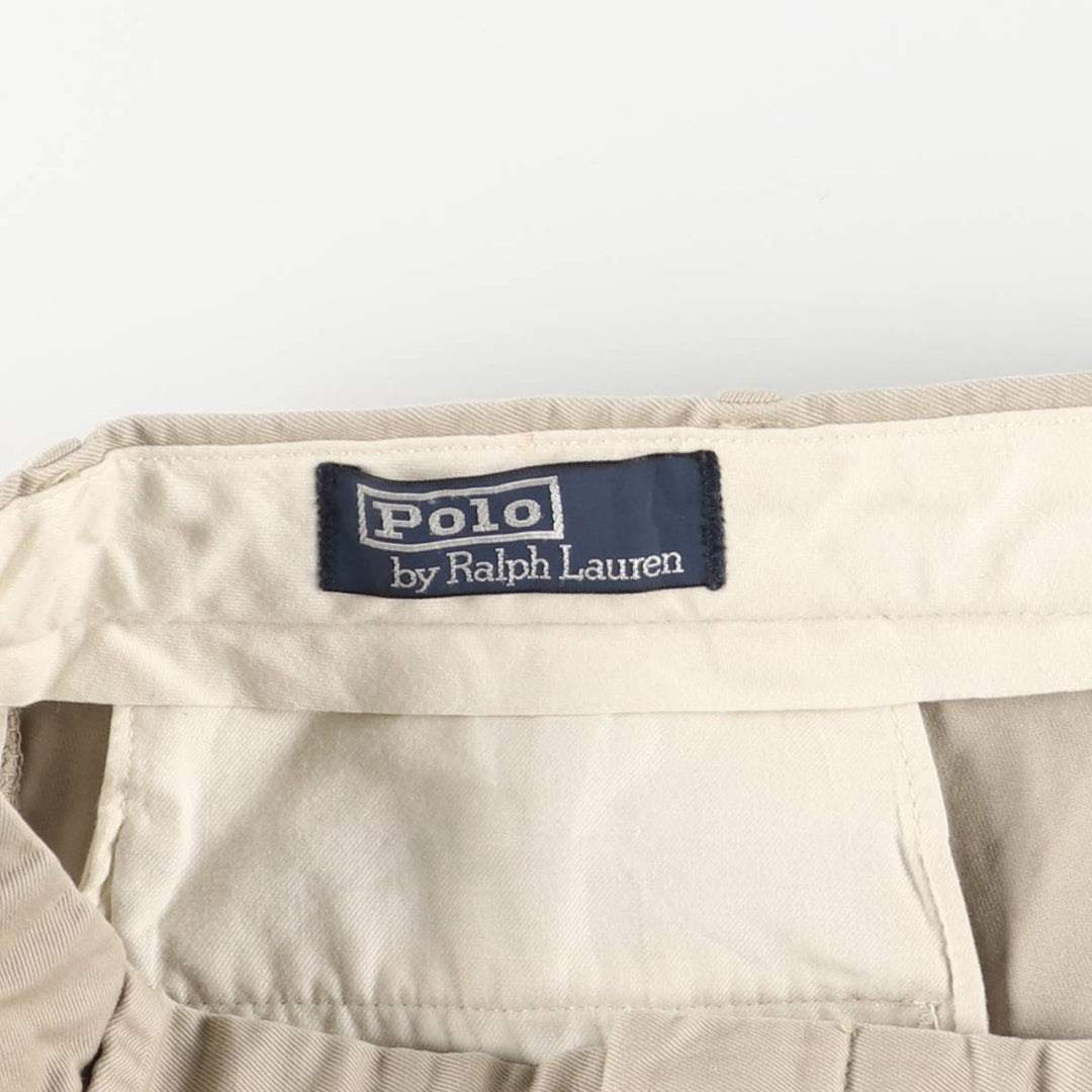 Ralph Lauren POLO by Ralph Lauren Two-pleat Chino Pants for Men, W34 equivalent cotton Beige type Vintage Second Hand
