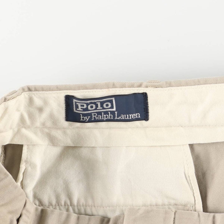 Ralph Lauren POLO by Ralph Lauren Two-pleat Chino Pants for Men, W34 equivalent cotton Beige type Vintage Second Hand