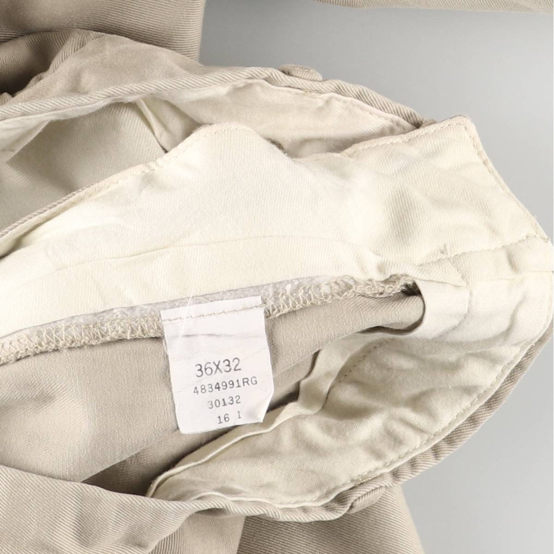 Ralph Lauren POLO by Ralph Lauren Two-pleat Chino Pants for Men, W34 equivalent cotton Beige type Vintage Second Hand
