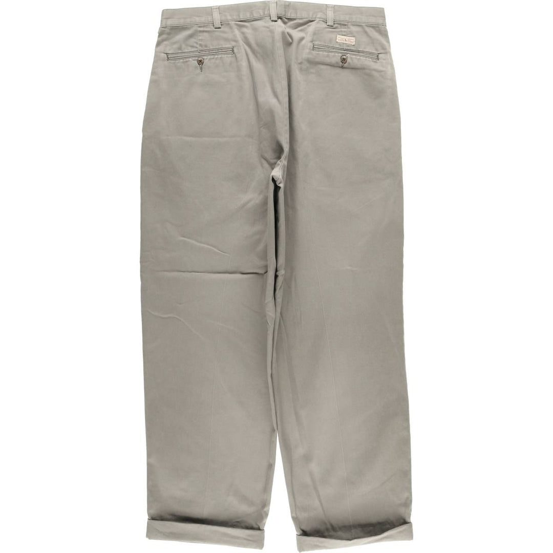 Ralph Lauren POLO by Ralph Lauren Two-pleat Chino Pants for Men, W35 cotton Khaki type sage green Vintage Second Hand