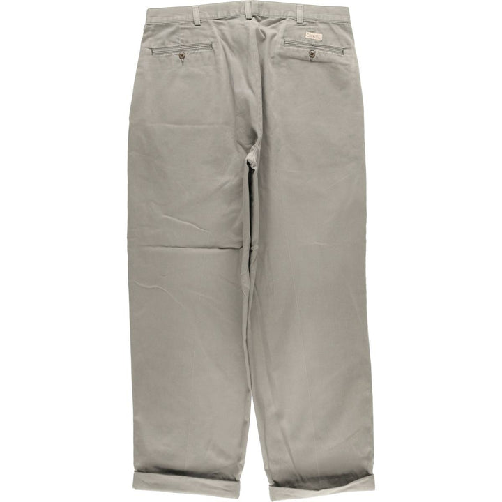 Ralph Lauren POLO by Ralph Lauren Two-pleat Chino Pants for Men, W35 cotton Khaki type sage green Vintage Second Hand
