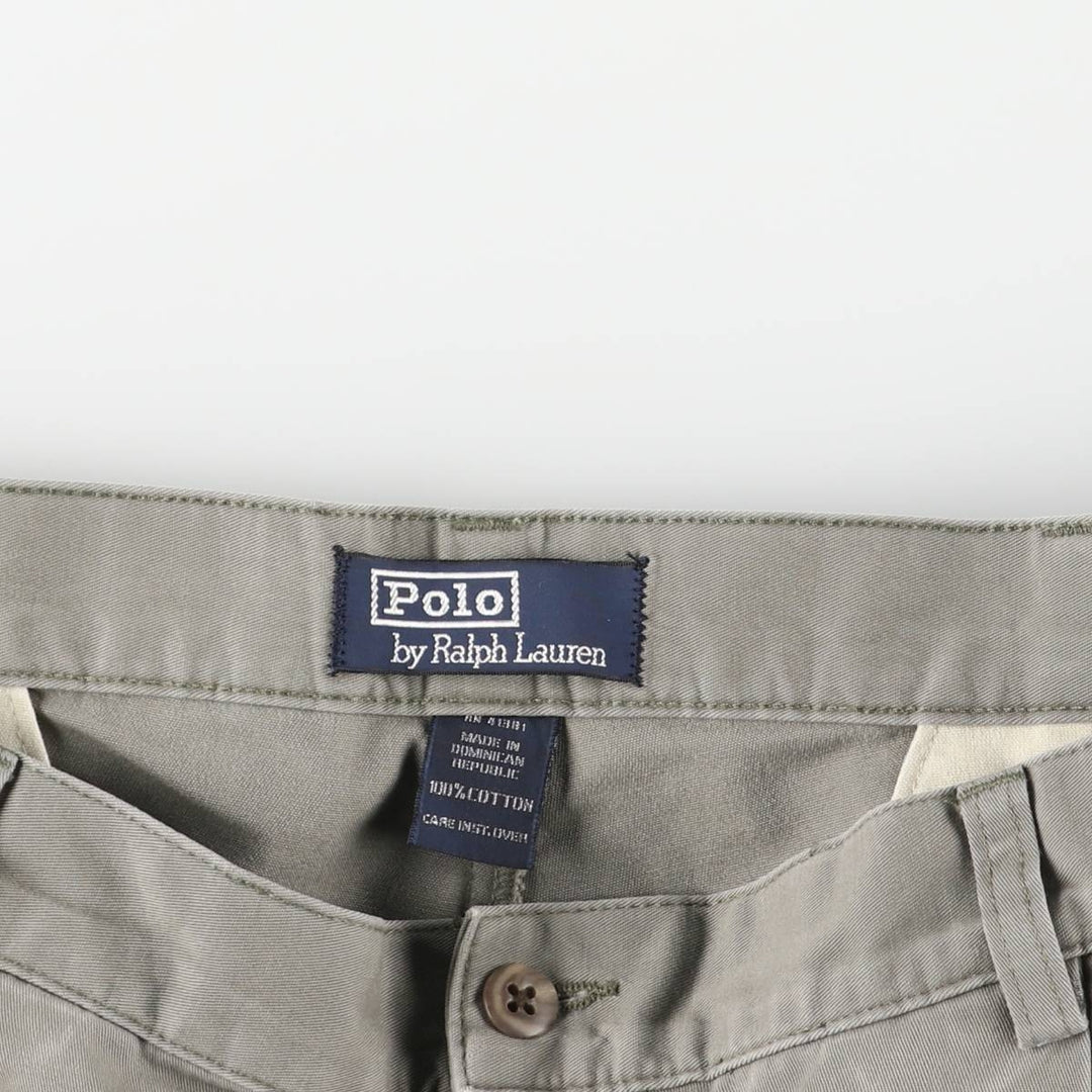 Ralph Lauren POLO by Ralph Lauren Two-pleat Chino Pants for Men, W35 cotton Khaki type sage green Vintage Second Hand