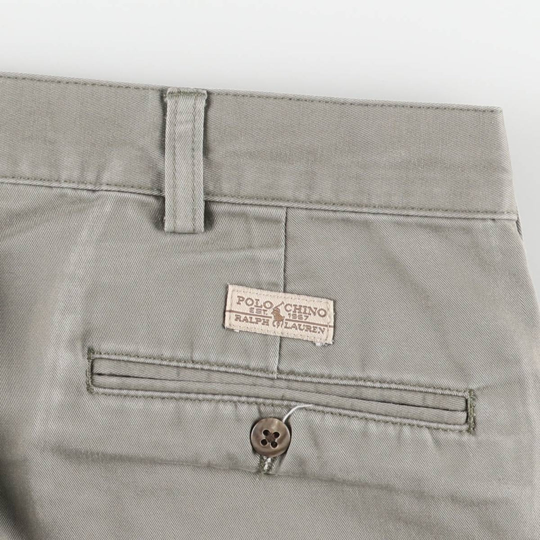 Ralph Lauren POLO by Ralph Lauren Two-pleat Chino Pants for Men, W35 cotton Khaki type sage green Vintage Second Hand