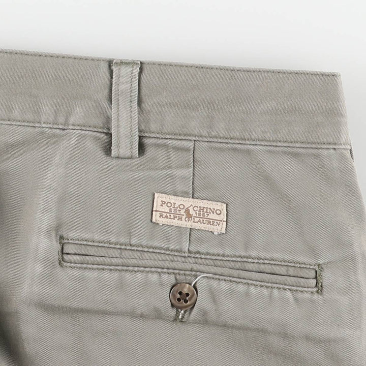 Ralph Lauren POLO by Ralph Lauren Two-pleat Chino Pants for Men, W35 cotton Khaki type sage green Vintage Second Hand