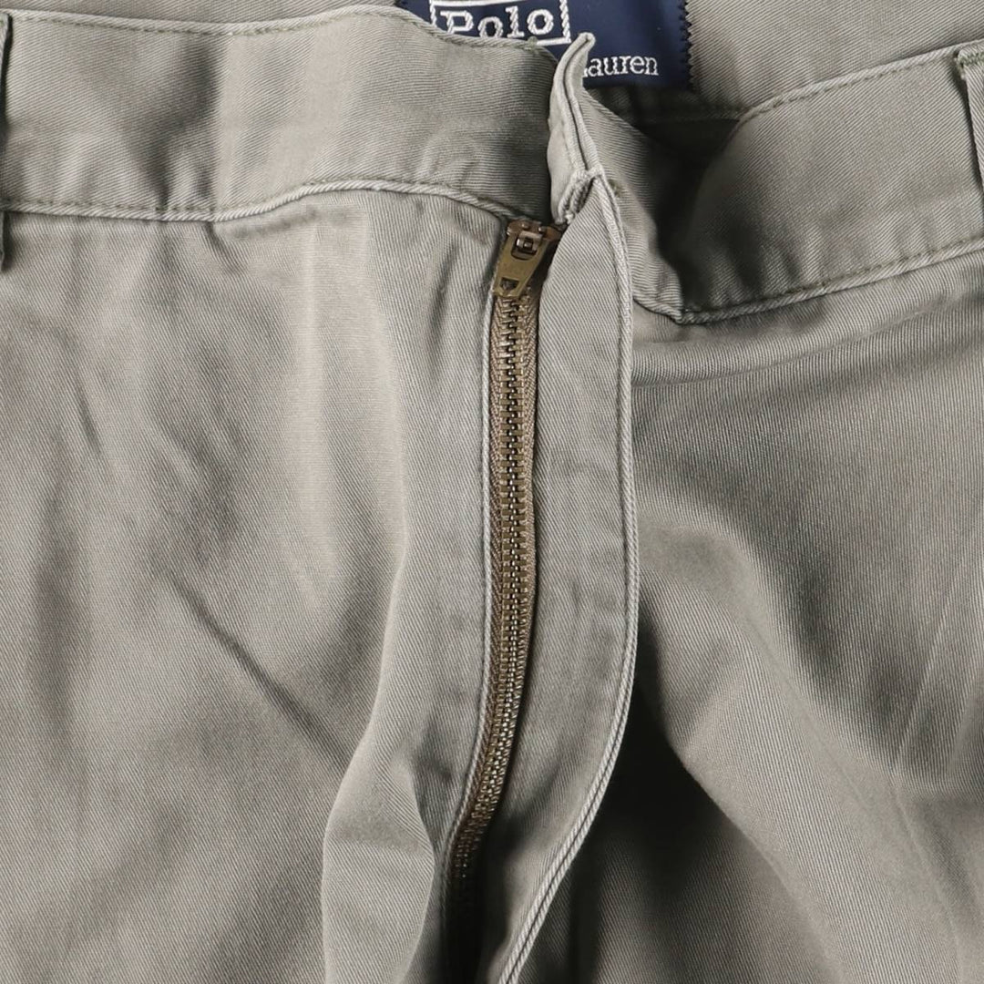 Ralph Lauren POLO by Ralph Lauren Two-pleat Chino Pants for Men, W35 cotton Khaki type sage green Vintage Second Hand