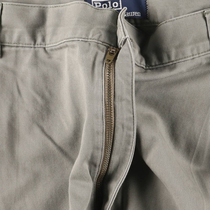 Ralph Lauren POLO by Ralph Lauren Two-pleat Chino Pants for Men, W35 cotton Khaki type sage green Vintage Second Hand