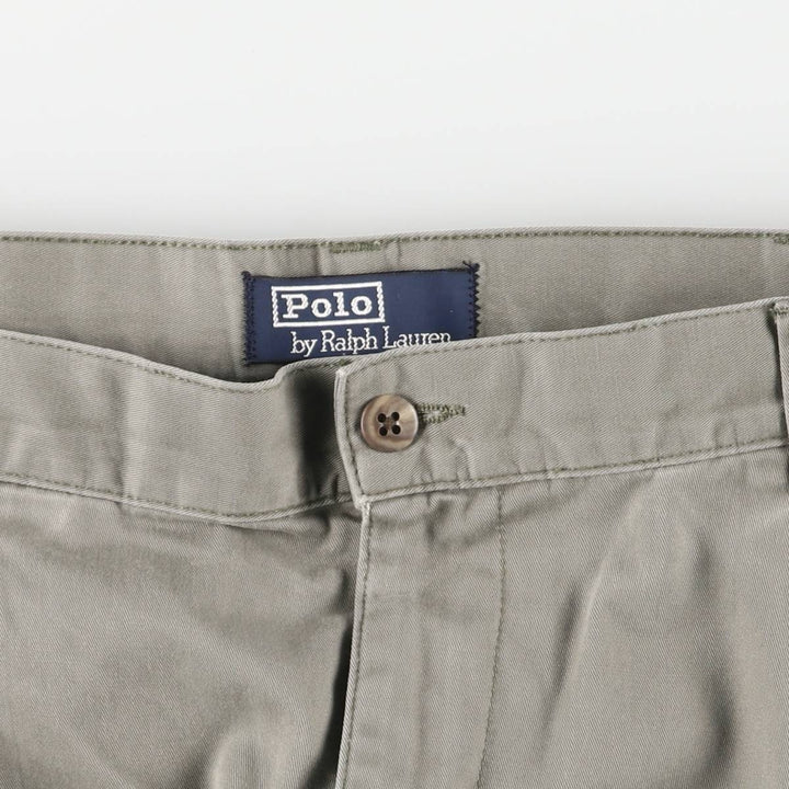 Ralph Lauren POLO by Ralph Lauren Two-pleat Chino Pants for Men, W35 cotton Khaki type sage green Vintage Second Hand