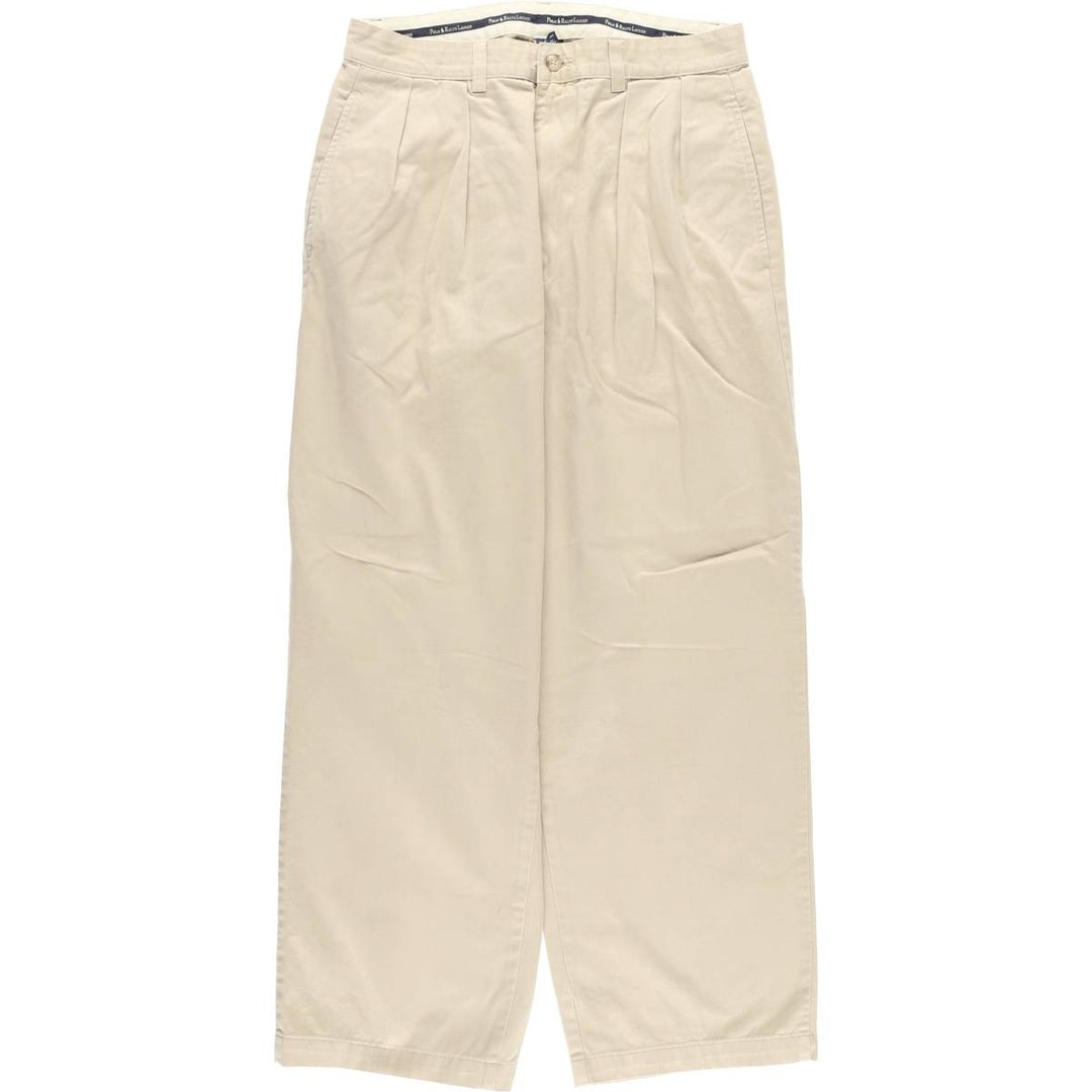 Ralph Lauren Polo Ralph Lauren Two-pleat Chino Pants for Men, W32 equivalent cotton Beige type Vintage Second Hand