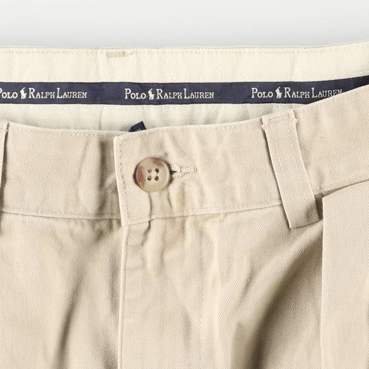 Ralph Lauren Polo Ralph Lauren Two-pleat Chino Pants for Men, W32 equivalent cotton Beige type Vintage Second Hand