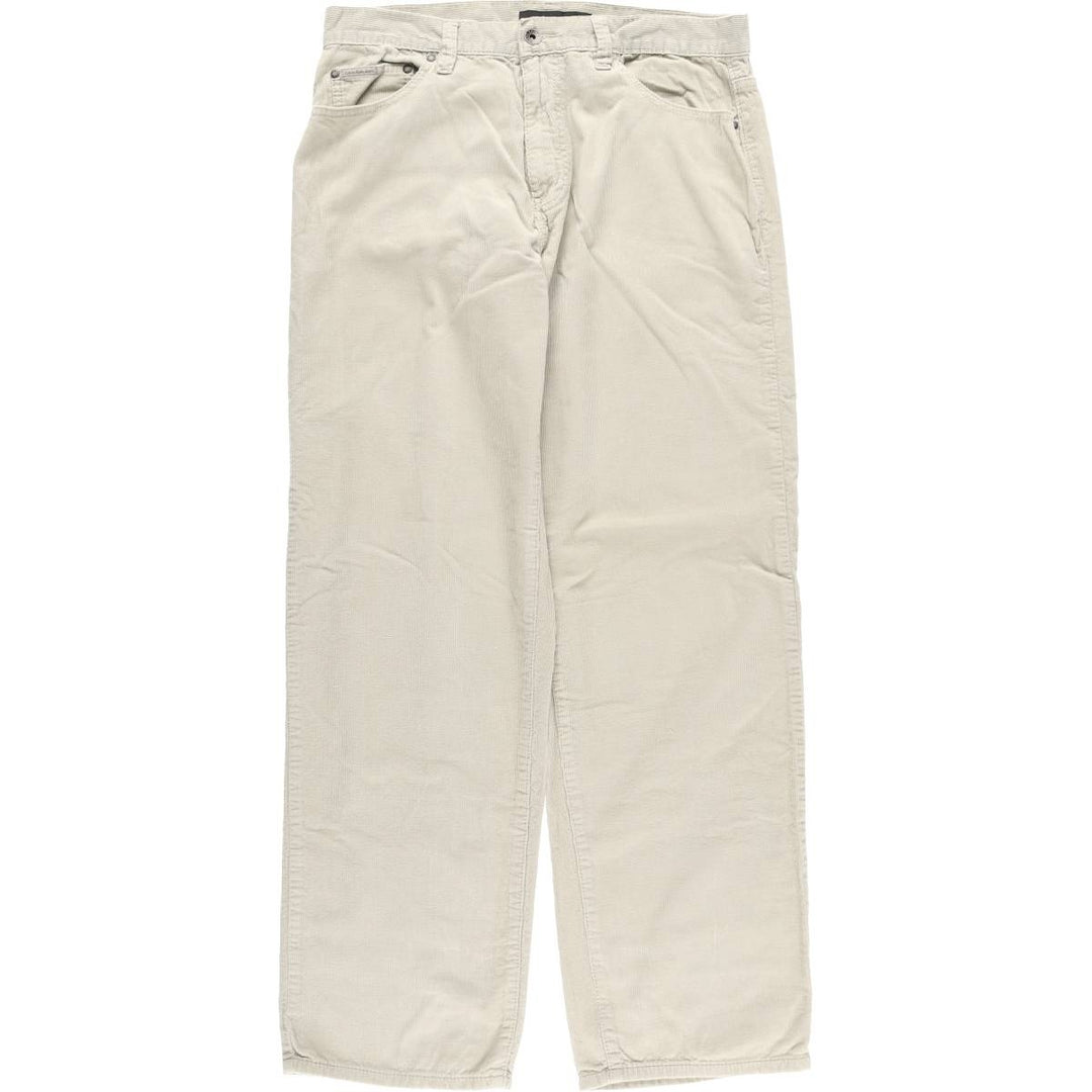 Calvin Klein Jeans Relaxed Straight Leg Corduroy Pants, Men's, Size W34 cotton Beige type Vintage Second Hand