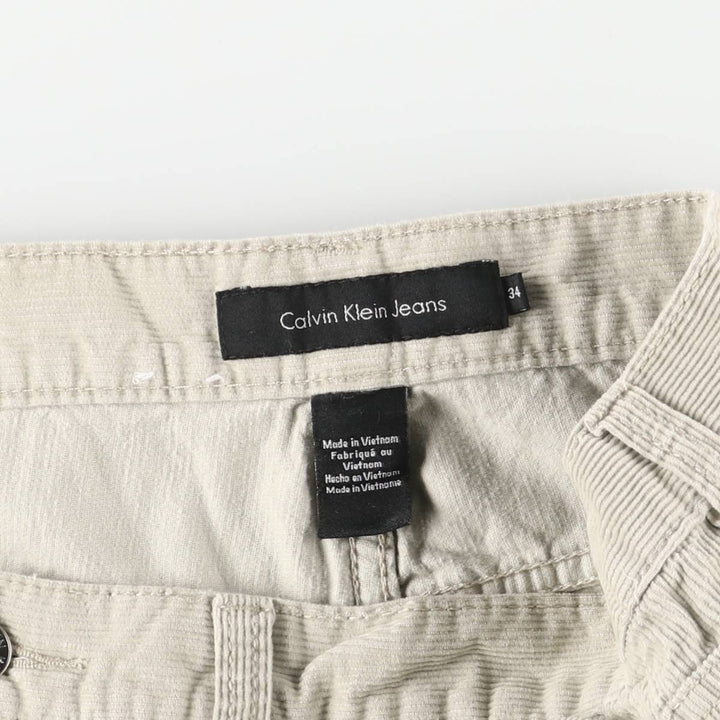 Calvin Klein Jeans Relaxed Straight Leg Corduroy Pants, Men's, Size W34 cotton Beige type Vintage Second Hand