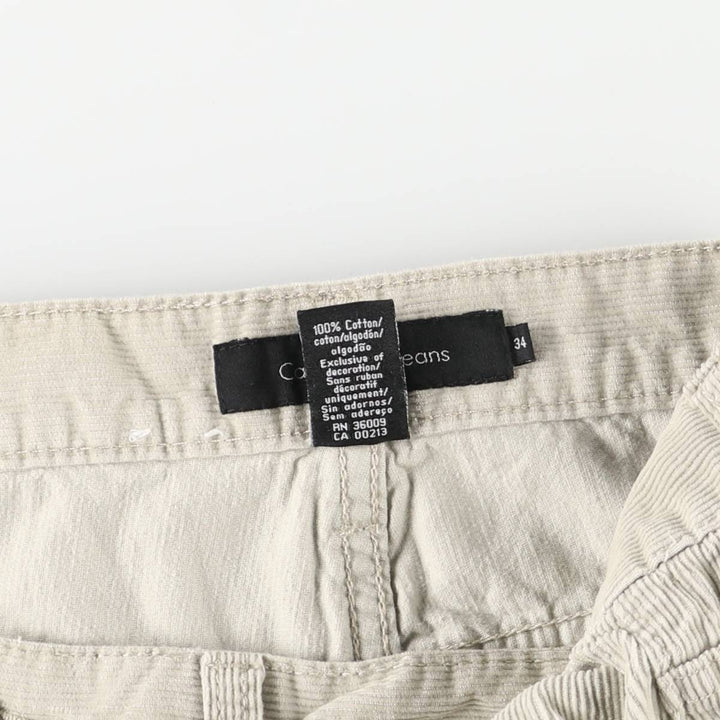 Calvin Klein Jeans Relaxed Straight Leg Corduroy Pants, Men's, Size W34 cotton Beige type Vintage Second Hand