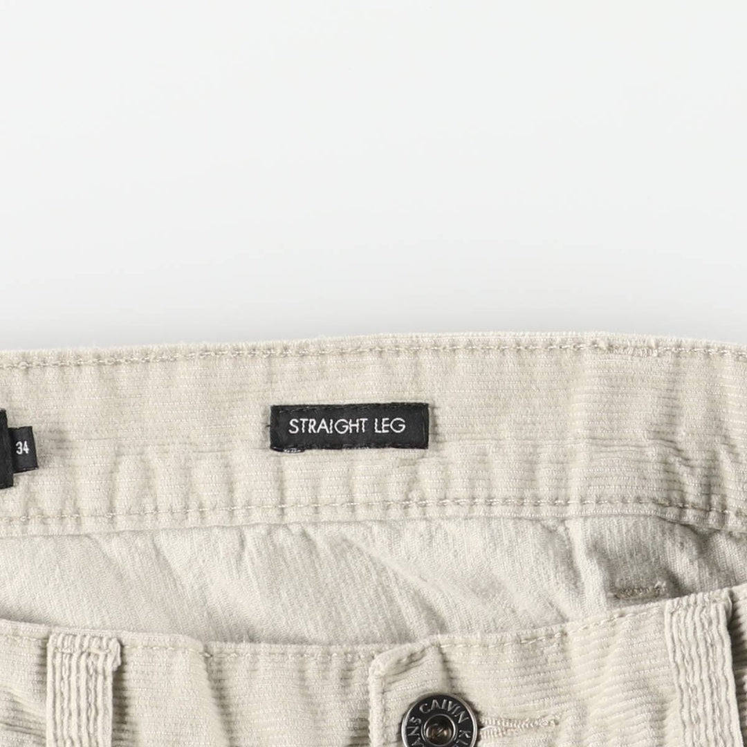 Calvin Klein Jeans Relaxed Straight Leg Corduroy Pants, Men's, Size W34 cotton Beige type Vintage Second Hand