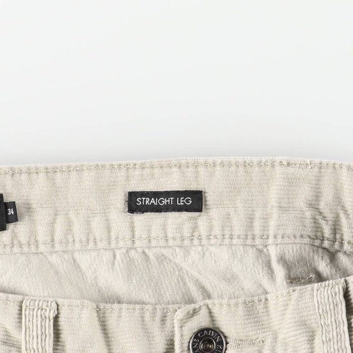 Calvin Klein Jeans Relaxed Straight Leg Corduroy Pants, Men's, Size W34 cotton Beige type Vintage Second Hand