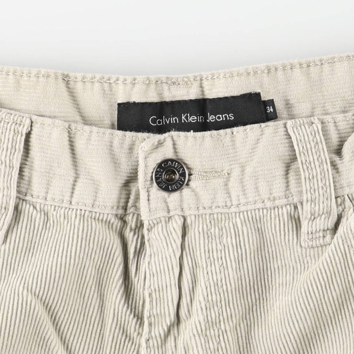 Calvin Klein Jeans Relaxed Straight Leg Corduroy Pants, Men's, Size W34 cotton Beige type Vintage Second Hand