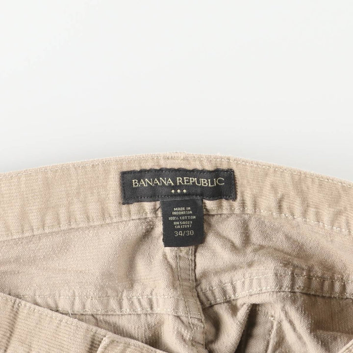 2000'S Banana Republic corduroy pants, men's size W35 cotton Beige type Vintage Second Hand