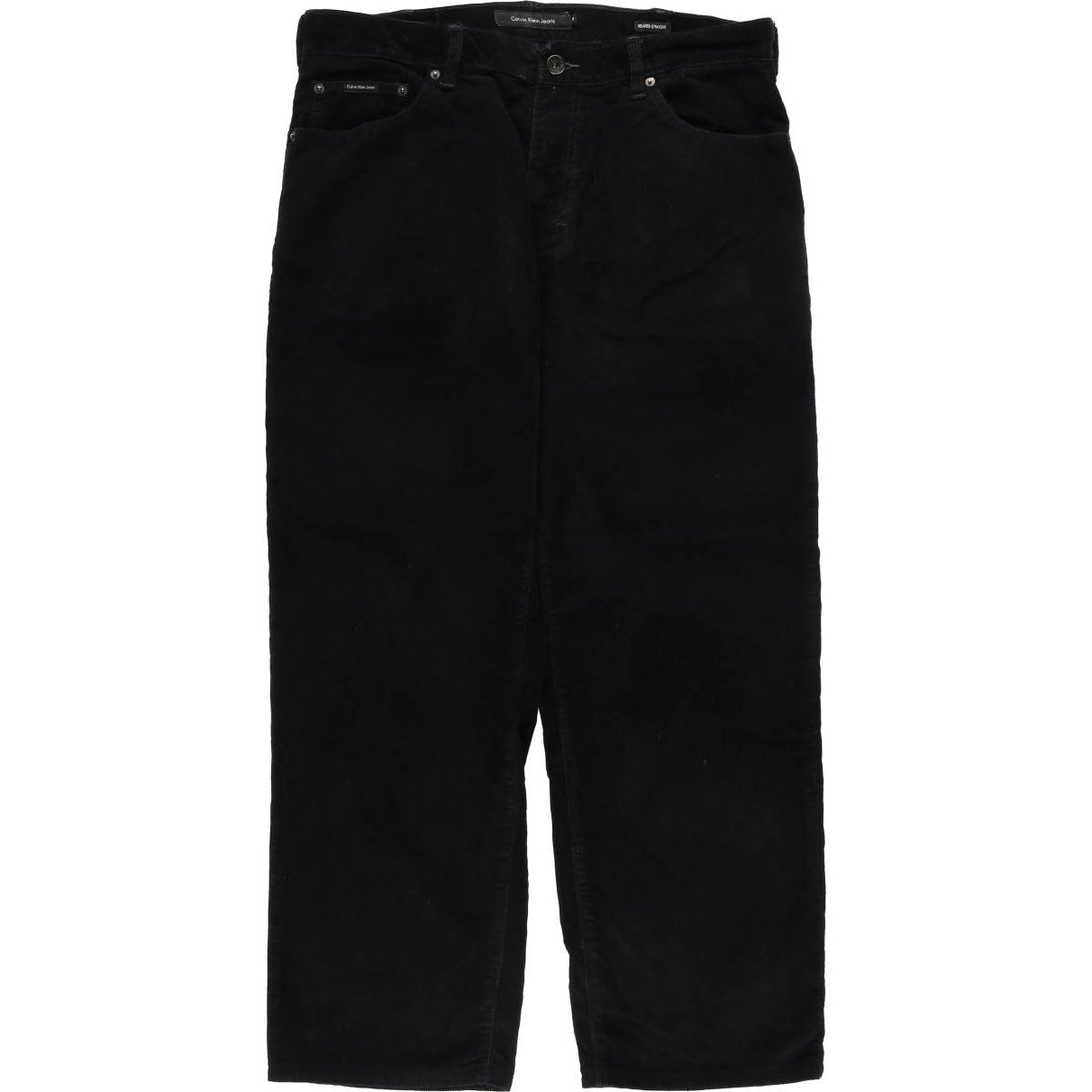 Calvin Klein Jeans Relaxed Straight Corduroy Pants, Men's, Size W35 cotton black type Vintage Second Hand