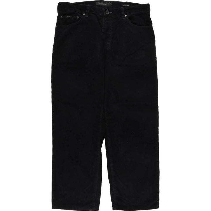 Calvin Klein Jeans Relaxed Straight Corduroy Pants, Men's, Size W35 cotton black type Vintage Second Hand