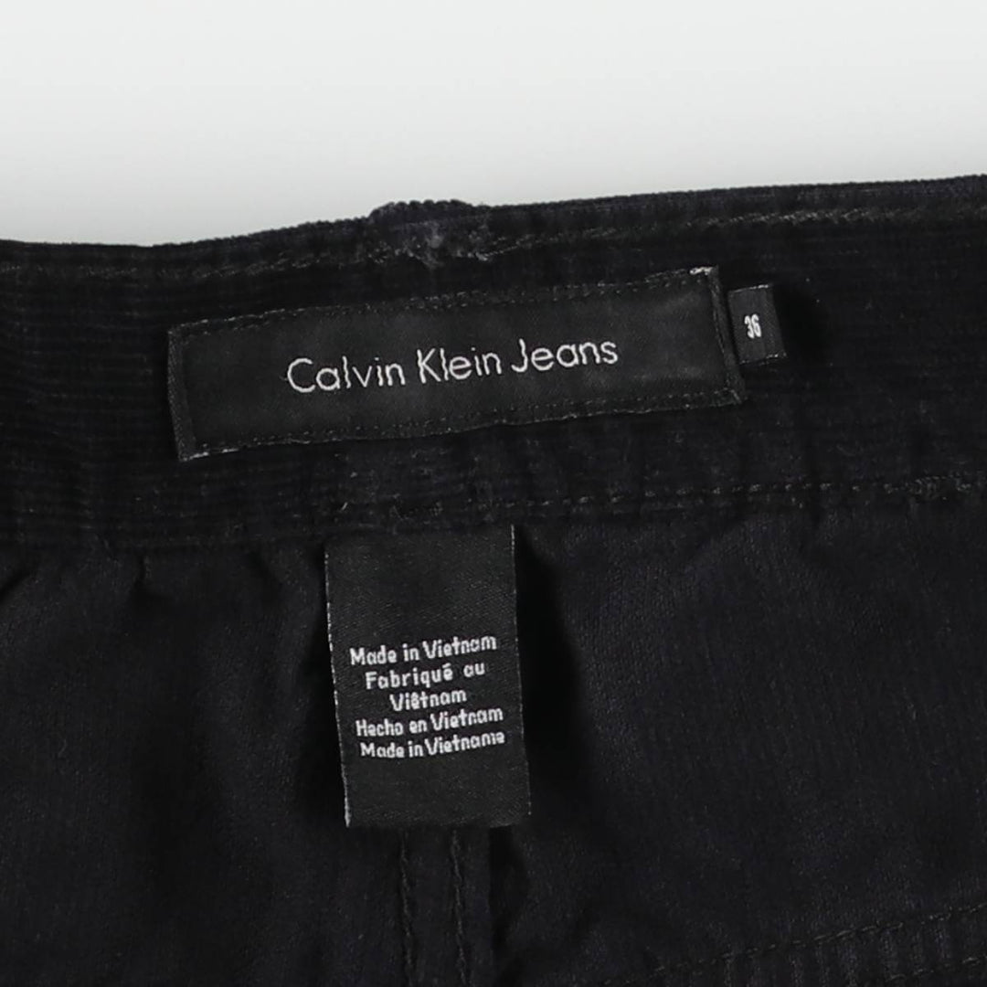 Calvin Klein Jeans Relaxed Straight Corduroy Pants, Men's, Size W35 cotton black type Vintage Second Hand