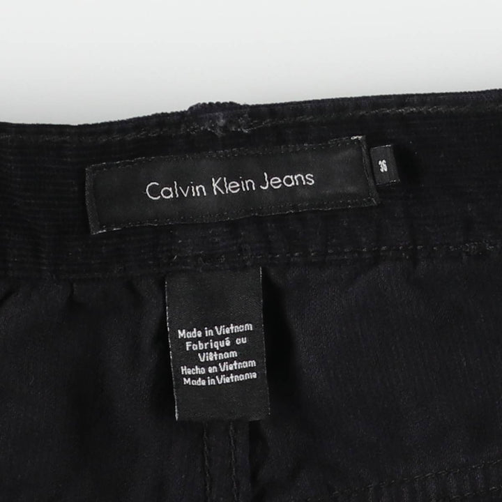 Calvin Klein Jeans Relaxed Straight Corduroy Pants, Men's, Size W35 cotton black type Vintage Second Hand
