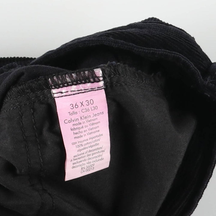 Calvin Klein Jeans Relaxed Straight Corduroy Pants, Men's, Size W35 cotton black type Vintage Second Hand