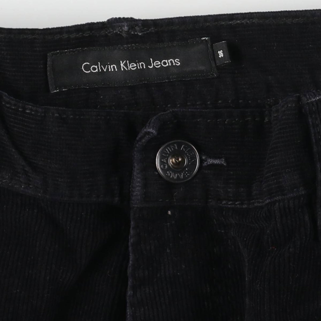 Calvin Klein Jeans Relaxed Straight Corduroy Pants, Men's, Size W35 cotton black type Vintage Second Hand