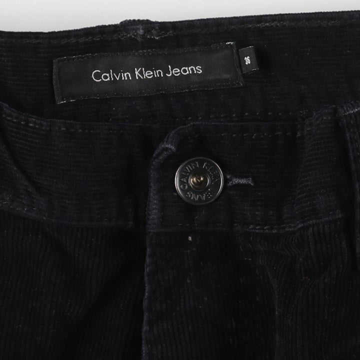 Calvin Klein Jeans Relaxed Straight Corduroy Pants, Men's, Size W35 cotton black type Vintage Second Hand