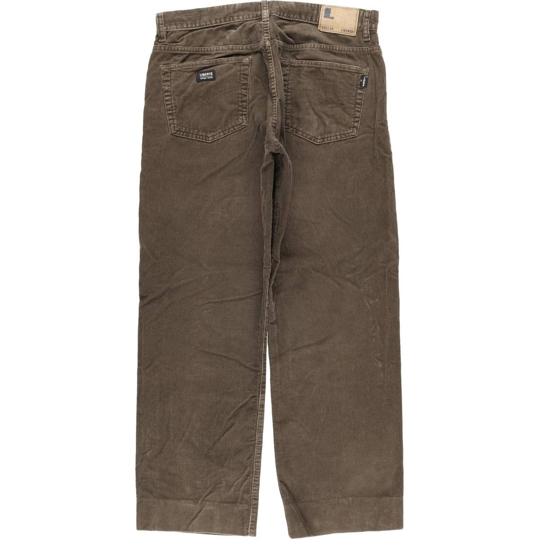 LIBERTO Corduroy Pants Men's Size W33 cotton brown type Vintage Second Hand