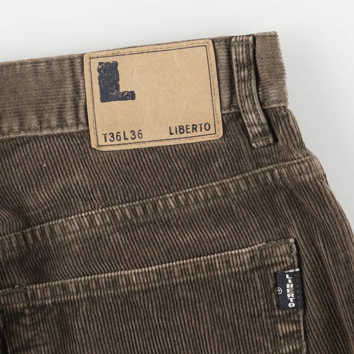 LIBERTO Corduroy Pants Men's Size W33 cotton brown type Vintage Second Hand