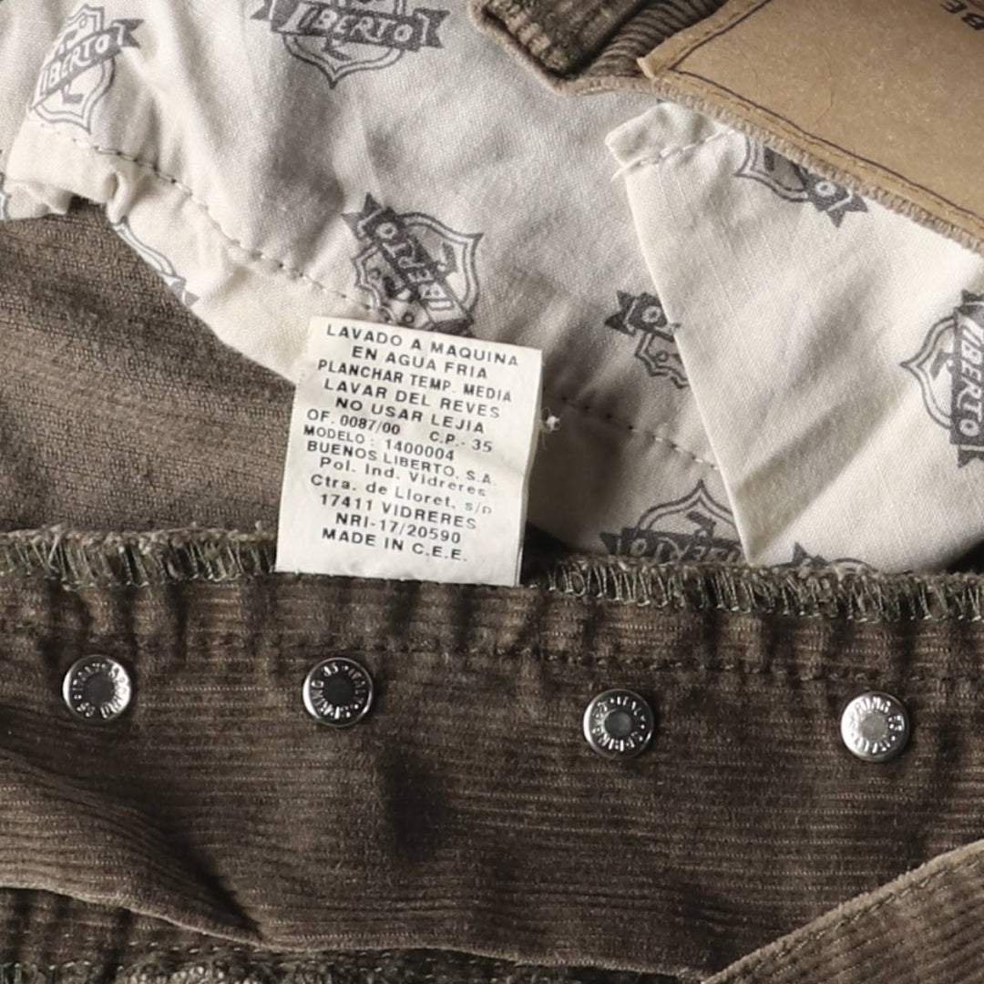 LIBERTO Corduroy Pants Men's Size W33 cotton brown type Vintage Second Hand