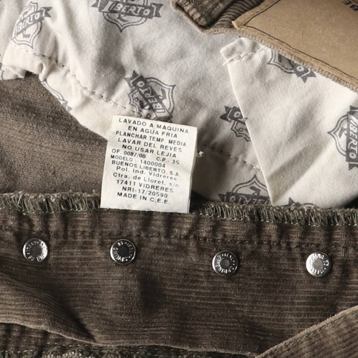 LIBERTO Corduroy Pants Men's Size W33 cotton brown type Vintage Second Hand