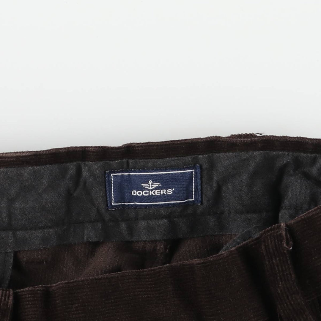 Dockers Pleated Relaxed Fit Two-Pleated Corduroy Pants, Men's, Size W33 cotton brown type Vintage Second Hand