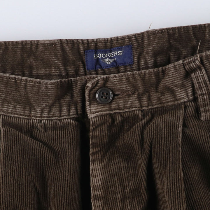 Dockers Two-pleat Corduroy Pants, Men's, Size W32 cotton brown type Vintage Second Hand