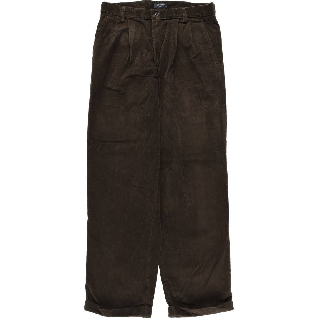 2000'S Dockers Pleated Relaxed Fit Two-Pleated Corduroy Pants, Men's, Size W30 cotton brown type Vintage Second Hand