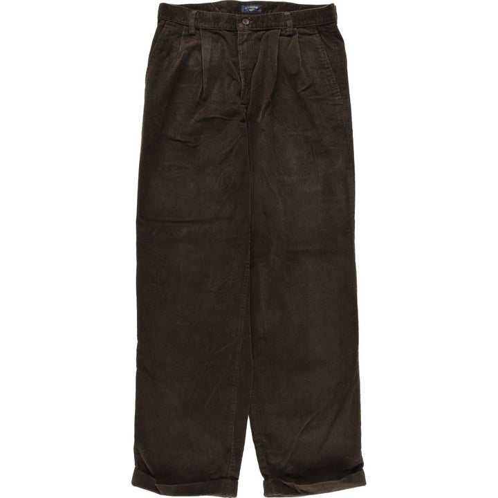 2000'S Dockers Pleated Relaxed Fit Two-Pleated Corduroy Pants, Men's, Size W30 cotton brown type Vintage Second Hand