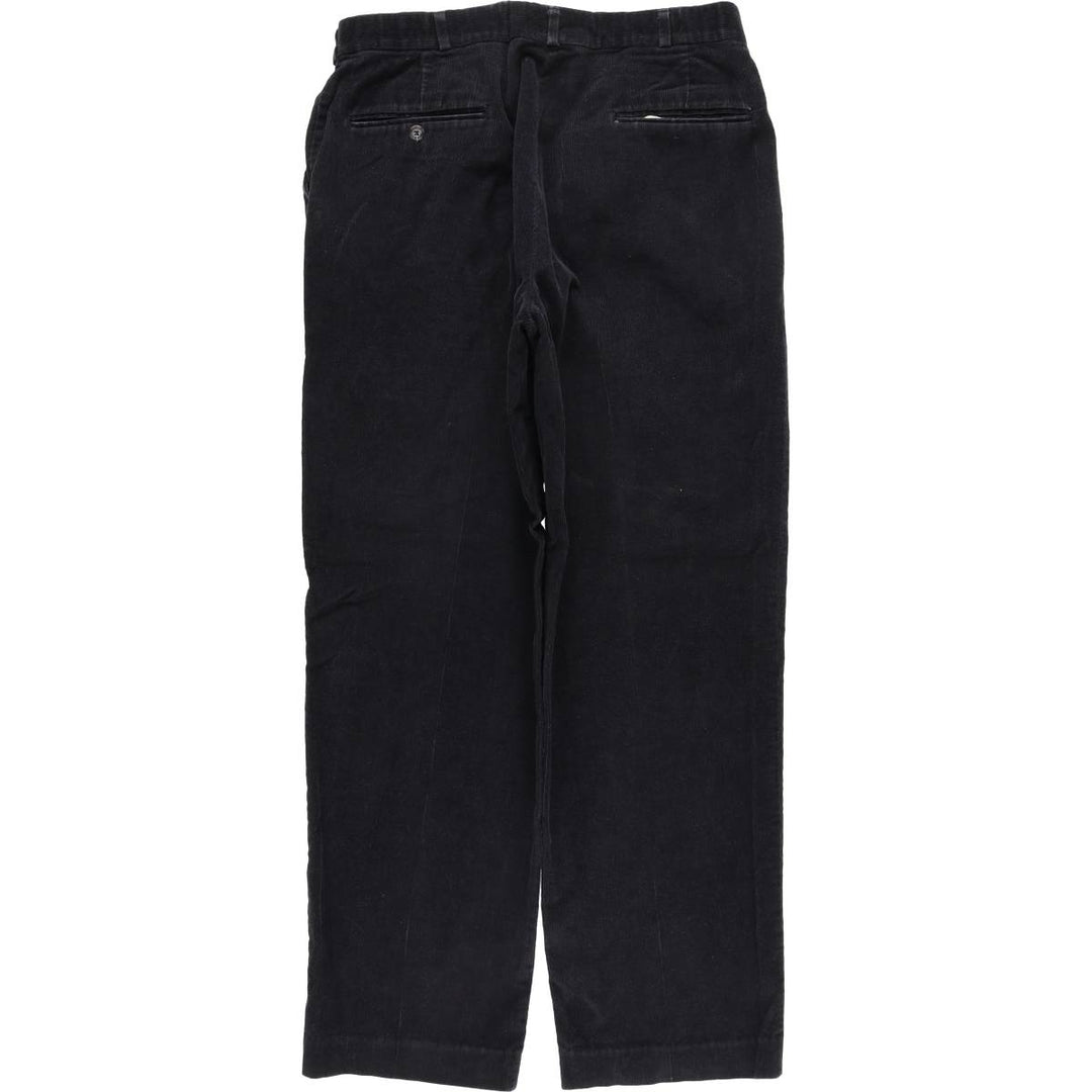 THOMSON Two-pleat Corduroy Pants, Men's, Size W33 polyester navy blue type Vintage Second Hand