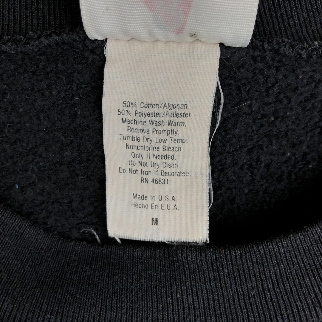 90'S Riddell NFL Carolina Panthers Print Sweatshirt, Made in USA, Men's Size Medium cotton black type Vintage Second Hand