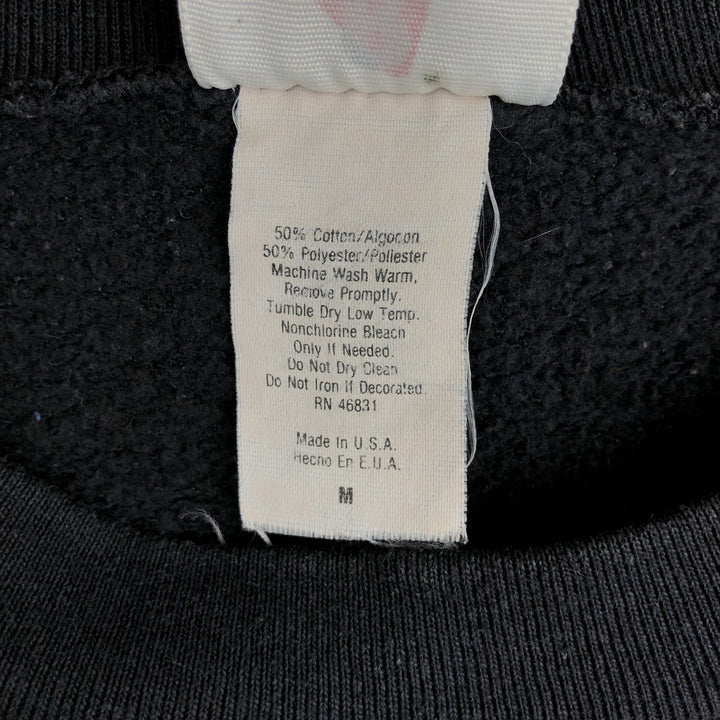 90'S Riddell NFL Carolina Panthers Print Sweatshirt, Made in USA, Men's Size Medium cotton black type Vintage Second Hand
