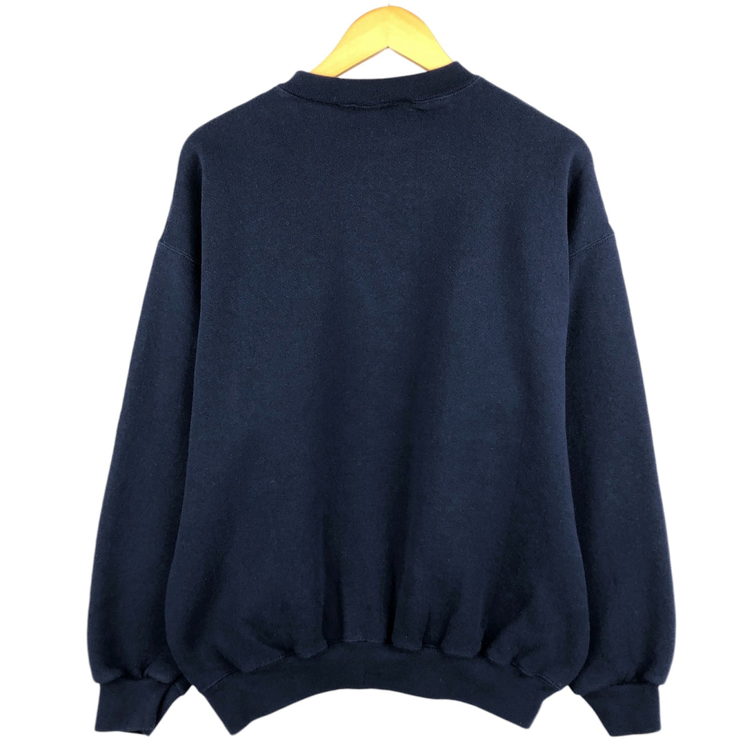 2000s~ Reebok One-Point Logo Sweatshirt, Made in USA, Men's Size L cotton navy blue type Vintage Second Hand